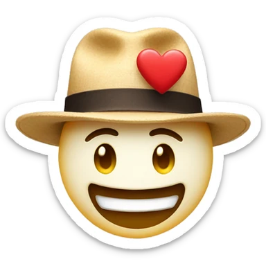Smily face with a hat and heart eyes sticker