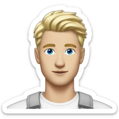 blonde man, 23 years old, sophisticated, blue eyes, undercut hair sticker