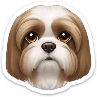 all brown shih-tzu dog brown nose no white short ears sticker