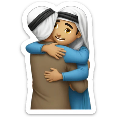 Arab boy hug sticker