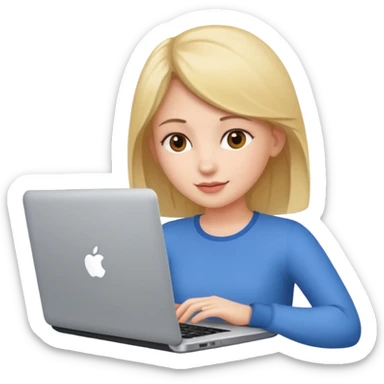 girl with laptop. sticker