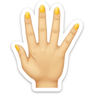 Yellow hand, showing ring finger, instead of middle finger ring finger sticker