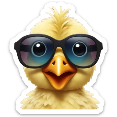A baby chicken with sunglasses  sticker