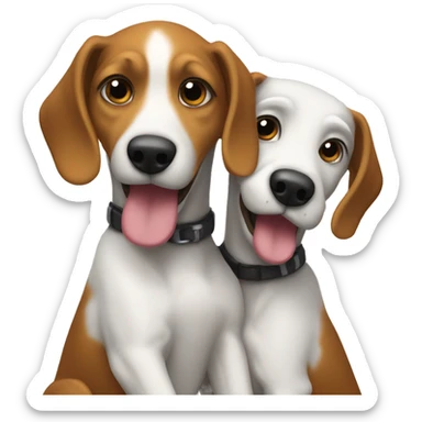Dash hound with another dash hound, hugging  sticker