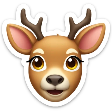 Cute deer face sticker