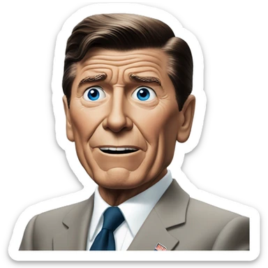 Ronald Reagan is scared blue eyes sticker