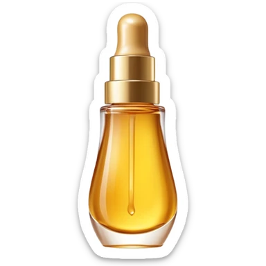 Gisou lip oil, small transparent bottle with gold cap, tinted lip gloss, honey-infused beauty product sticker