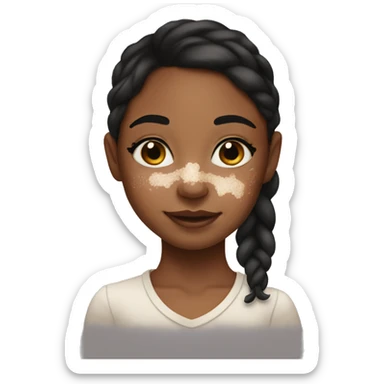 girl with vitiligo on her face  sticker