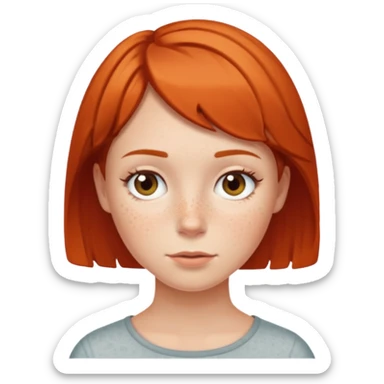 freckled girl with short hair sticker