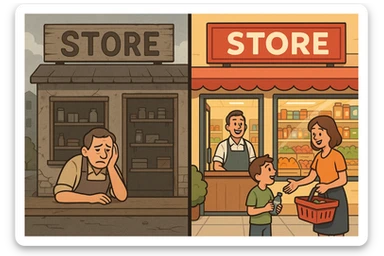 Convince store poor store & More sticker