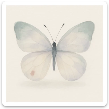 a butterfly in watercolor art style with soft edges and pastel colors sticker