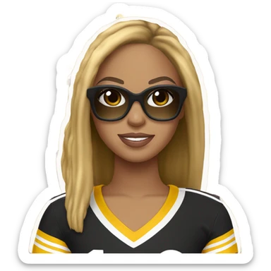 steelers nfl jersey beyonce with blonde brown hair light colored glasses sticker