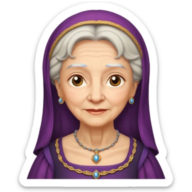 In medieval fairy tales, a kind and amiable grandmother who did not wear jewelry sticker