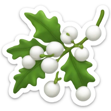 White mistletoe sticker