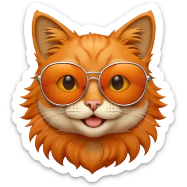 funny cat with sunglasses sticker