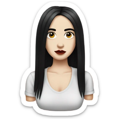 billie elish with black hair and red roots sticker