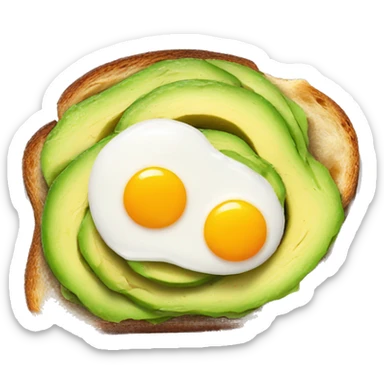 avocado toast with egg on top sticker