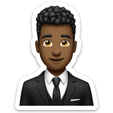 formal selfie in black suit birthday boy sticker