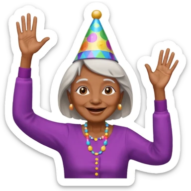 Old lady hands up raise the roof dancing  like she doesn’t care  sticker