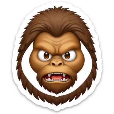 Create a scary emoji of Bigfoot sticker