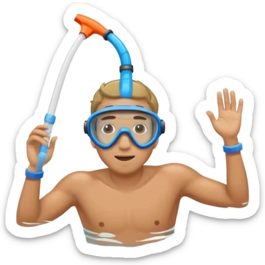 Underwater man swimming sticker