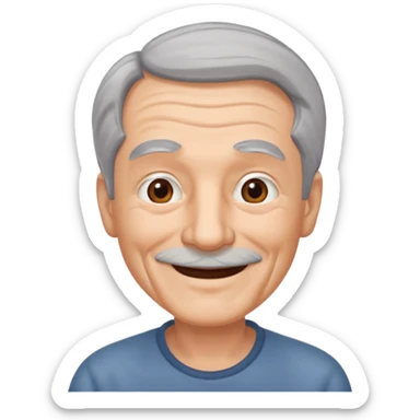 señor muy mayor pelo gris sin bigote con poco pelo sticker