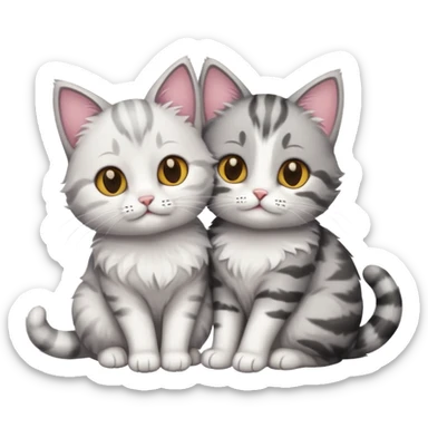 a cute cat couples sticker