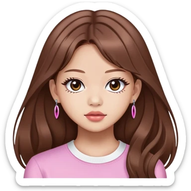 Jennie from BLACKPINK K-pop star with brown hair sticker