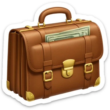 money filled briefcase sticker