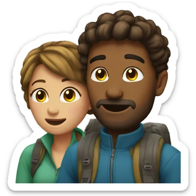 Couple in love on the montains  sticker