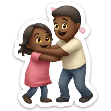 Good morning hug with hearts  sticker