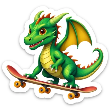Dragon skateboarding  sticker