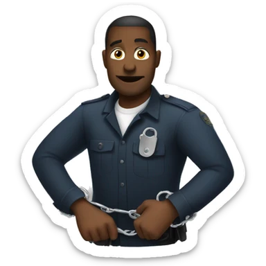 Handcuffed man sticker