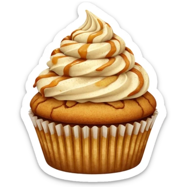 Apple cobbler cupcake with cinnamon dusting  sticker