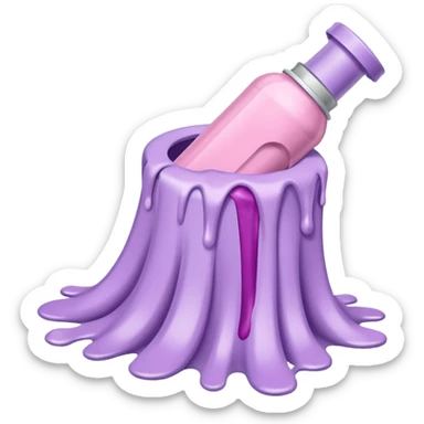 tubes of pastel pink and lilac hair dye, lying around with dye leaking out sticker