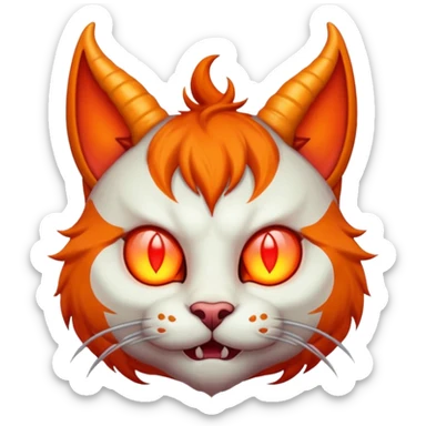 Demonic cat with horns sticker