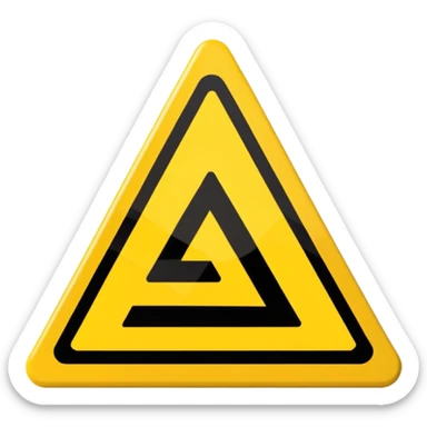 slippery road sign sticker
