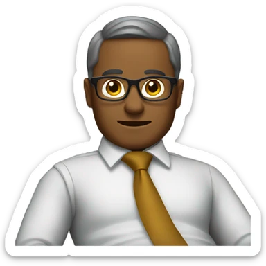 a man in tie sitting on bench sticker