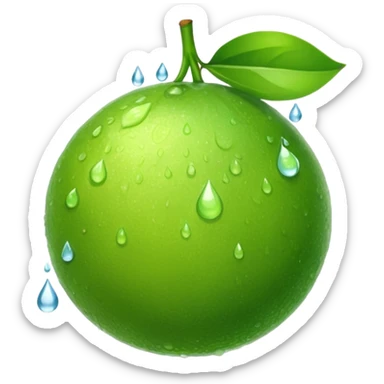 Lime with drops of water sticker