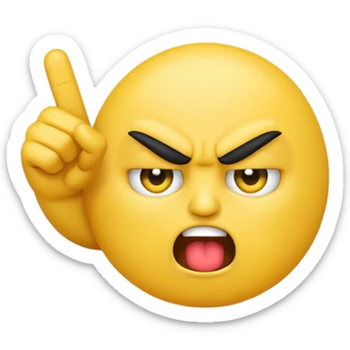 Angry emoji with middle finger sticker