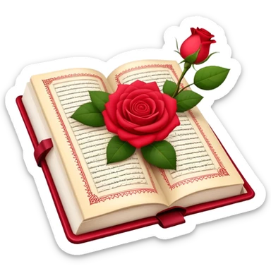 Light Lila Quran with rose  sticker
