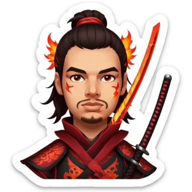 Fire-Wielding Samurai sticker