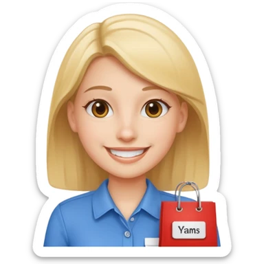 a fun loved shopping assistant sticker