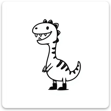 hand-drawn doodle of a dinosaur sticker