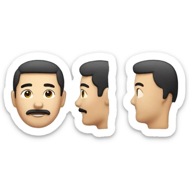 asian guy with a mustache sticker