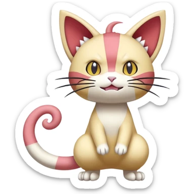 Skitty-Meowth-Pokémon-Fakémon-hybrid-creature (full body) sticker