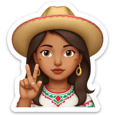 mexican girl with middle finger up sticker