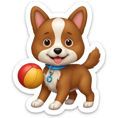 Dog with Toy sticker