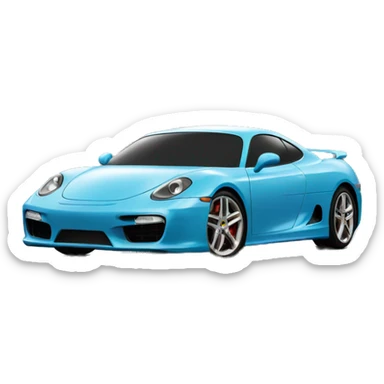 sport car under cloudy sky sticker