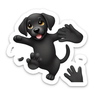 black labrador puppy high five sticker
